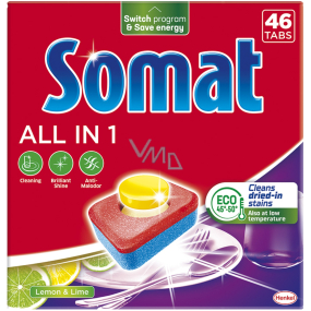 Somat All in 1 Lemon & Lime Dishwasher Tablets 46 pcs