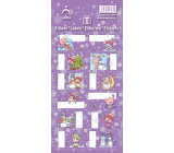 Christmas labels Christmas labels gift stickers piglet and tree, purple sheet 12 labels