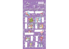 Christmas labels Christmas labels gift stickers piglet and tree, purple sheet 12 labels