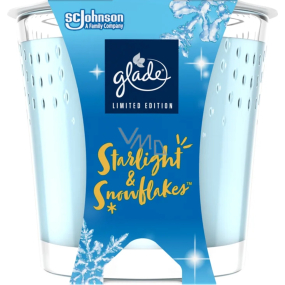 Glade Starlight & Snowflakes with the scent of winter nights and snowflakes scented candle in glass, burning time up to 38 hours 129 g