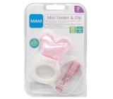 Mam Mini Cooler & Clip lightweight teether with cooling part and strap for babies 2+ months Pink