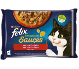 Felix Sensations Sauces Multipack turkey and lamb in flavored sauce, complete food for adult cats 4 x 85 g