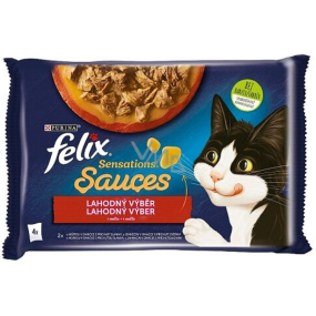 Felix Sensations Sauces Multipack turkey and lamb in flavored sauce, complete food for adult cats 4 x 85 g