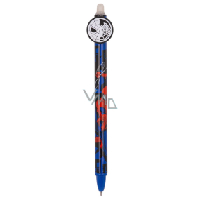 Colorino Rubberized pen Spiderman white spider, blue refill 0,5 mm