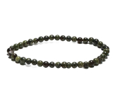 Epidote elastic bracelet natural stone, 4 mm bead / 19 cm abundance, prosperity