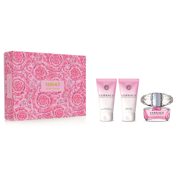Versace Bright Crystal Eau de Toilette 50 ml + Shower Gel 50 ml + Body Lotion 50 ml, gift set for women