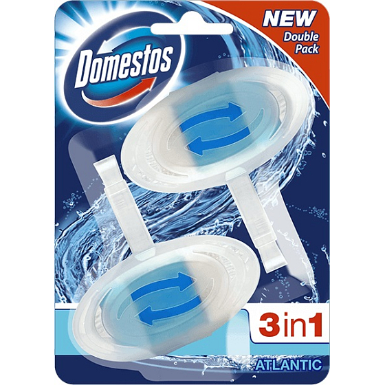 Domestos 3in1 Atlantic WC toilet block 2 x 40 g