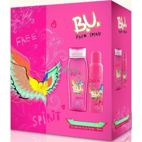 BU Free Spirit shower gel 250 ml + deodorant spray 150 ml, gift set for women