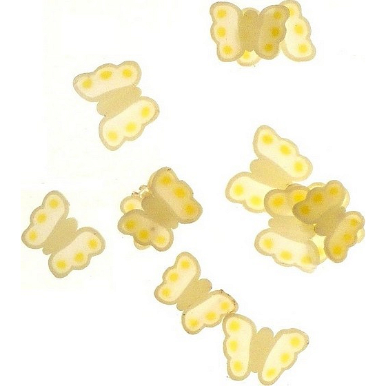 Professional Nail decorations butterflies yellow 132 1 pack