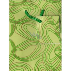 Nekupto Gift paper bag 14 x 11 x 6.5 cm Light green with decor, 006 50 GS