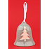 Gray ceramic bell with tree and flakes 8.5 cm