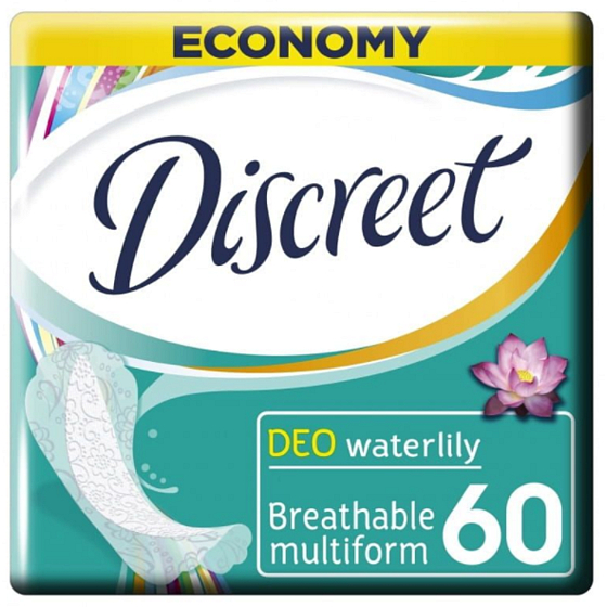 Discreet Deo Waterlily pantyliners for everyday use 60 pieces