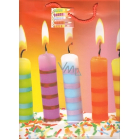 Nekupto Gift paper bag 32.5 x 26 x 13 cm Cake candles 1309 01 KFL