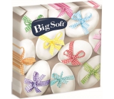 Big Soft Paper napkins 2 ply 33 x 33 cm 20 pieces Easter eggs with colored ribbon