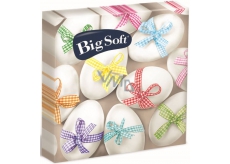 Big Soft Easter paper napkins eggs with color ribbon 33 x 33 cm 2 layered 20 pieces