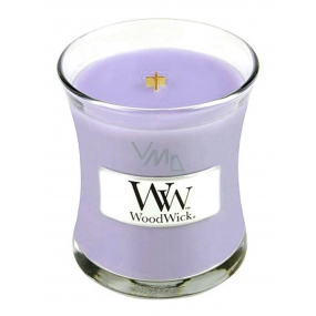 WoodWick Lilac - Lilac scented candle with wooden wick and lid glass small 85 g