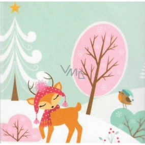 Nekupto Christmas Gift Card Pink Tree 6.5 x 6.5 cm 6 pieces