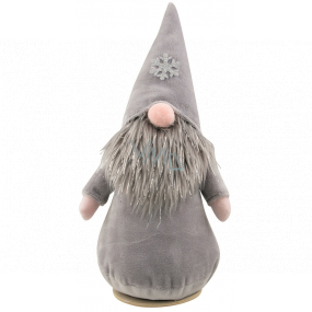 Grey plush gnome 28 cm standing 1 piece