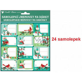 Self-adhesive gift tags with glitter 18 x 18 cm 24 pieces