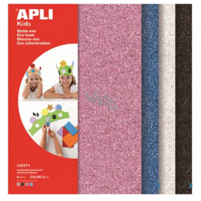 Apli Foam with glitter (pink, blue, silver, black) 210 x 297 x 2 mm A4 4 sheets