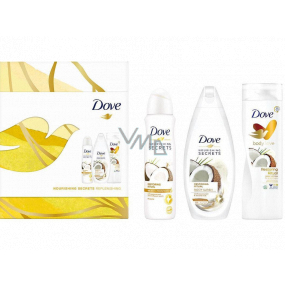 Dove Restoring Ritual Coconut Shower Gel 250 ml + Coconut Body Lotion 250 ml + Coconut Antiperspirant Deodorant Spray 150 ml, cosmetic set