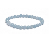 Aquamarine bracelet elastic natural stone, ball 6 mm / 16-17 cm, sailor stone, healing power of the ocean