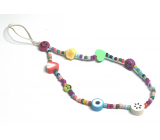 Anti-lost mobile phone pendant with beads, fruit, love, circumference 26,5 cm