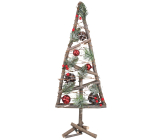 Wooden Christmas tree with red accessories 57 cm