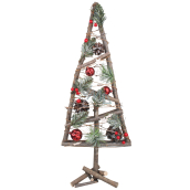 Wooden Christmas tree with red accessories 57 cm