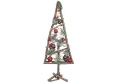 Wooden Christmas tree with red accessories 57 cm