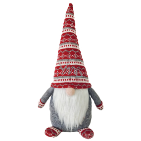 Leprechaun in patterned red hat 35 cm