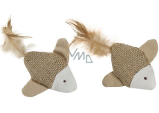 Trixie Sisal fish with feather toy for cats 6 cm 2 pieces