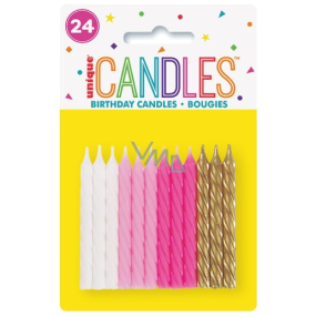 Cake candles girl spirals 24 pieces