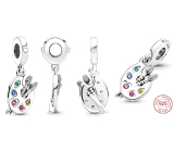 Charm Sterling Silver 925 Painting Palette, Pendant Bracelet Interests