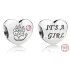 Charm Sterling silver 925 I love my little girl My Little Baby, bead heart on bracelet family