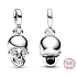 Charm Sterling silver 925 Skull - Mini Medallion, Halloween bracelet pendant