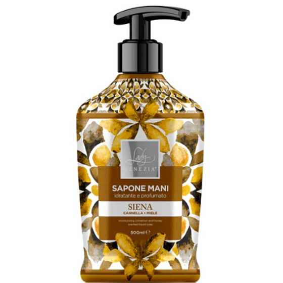 Lady Venezia Siena Cannella & Miele - Cinnamon and honey liquid soap 500 ml dispenser
