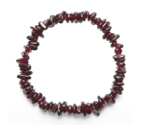 Garnet bracelet elastic chopped natural stone 19 cm, stone of fire, love