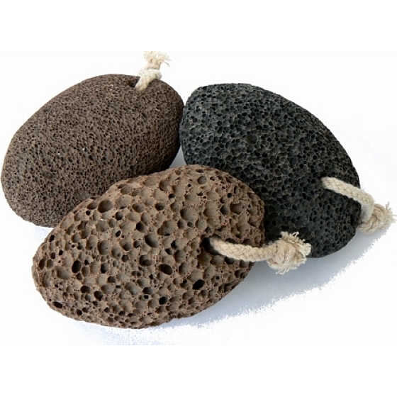 Natural Volcanic pumice stone with loop for hanging on hands and feet 11x 7 cm 1 piece
