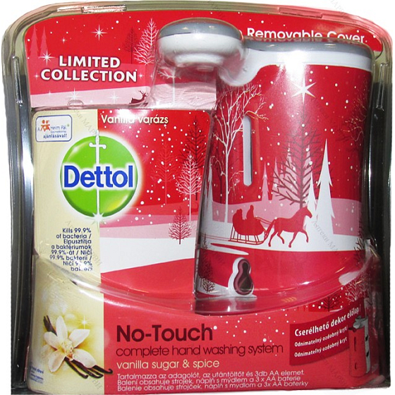 Dettol Vanilla Sugar & Spice non-contact soap dispenser and antibacterial soap filling 250 ml