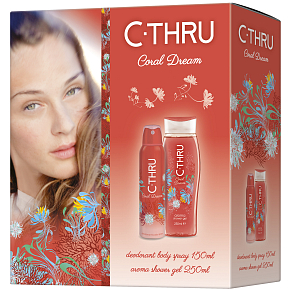 C-Thru Coral Dream deodorant spray for women 150 ml + shower gel 250 ml, gift set