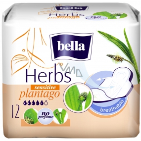 Bella Herbs Plantago Sensitive intimate flavored inserts with wings 12 pieces