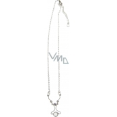 Silver necklace with silver crystals 40 cm