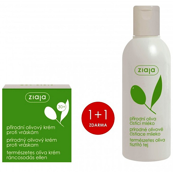 Ziaja Oliva anti-wrinkle face cream 50 ml + Oliva cleansing lotion 200 ml, duopack