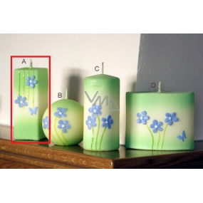 Lima Blooming meadow candle light green prism 45 x 120 mm 1 piece