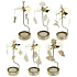 Candlestick rotating carousel brass for tea candle 65 x 160 mm