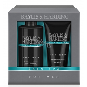 Baylis & Harding Men Amber and Sandalwood shower gel 200 ml + liquid soap for body and hair 300 ml cosmetic set for men