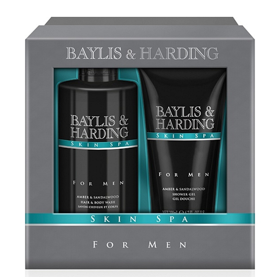 Baylis & Harding Men Amber and Sandalwood shower gel 200 ml + liquid soap for body and hair 300 ml cosmetic set for men