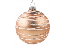 Glass copper flasks with glitter set of 8 cm, 6 pieces