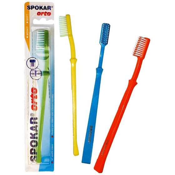 Spokar 3412 Orto hard toothbrush U neckline also suitable for orthodontic use